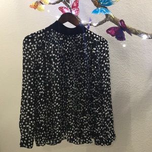 Pleated Zara polka dot blouse